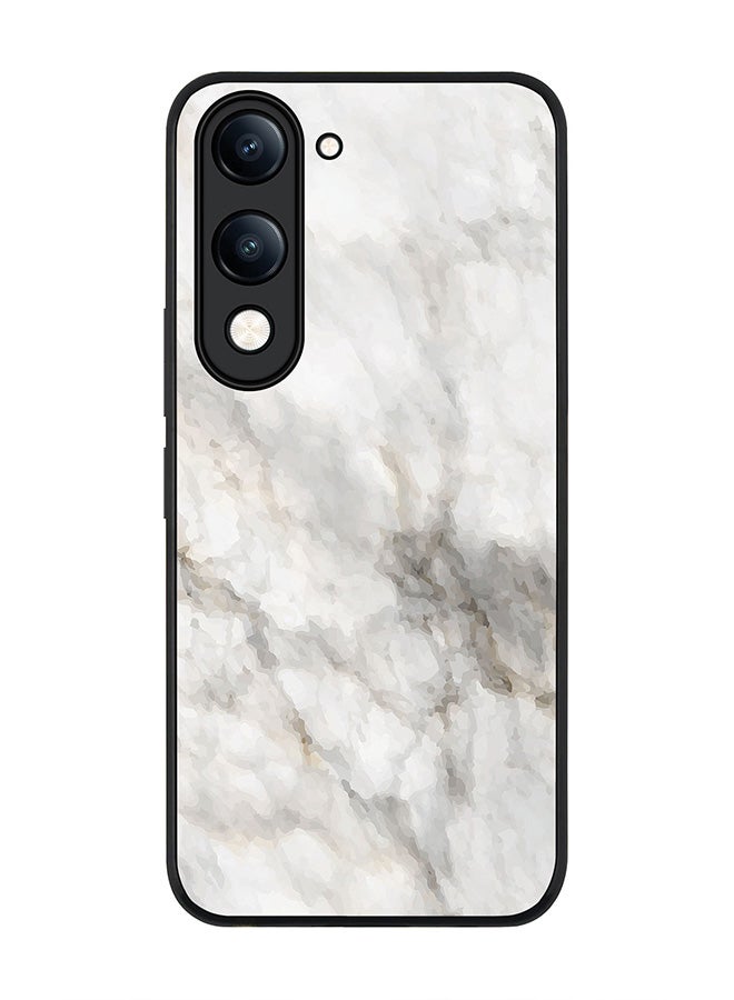 For vivo Y29s 5G / Y19s 5G Case,Slim fit Camera Protection, Shockproof Thin Phone cover  - Marble Print Beige Grey